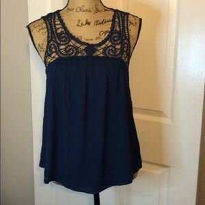 Blue sleeveless top